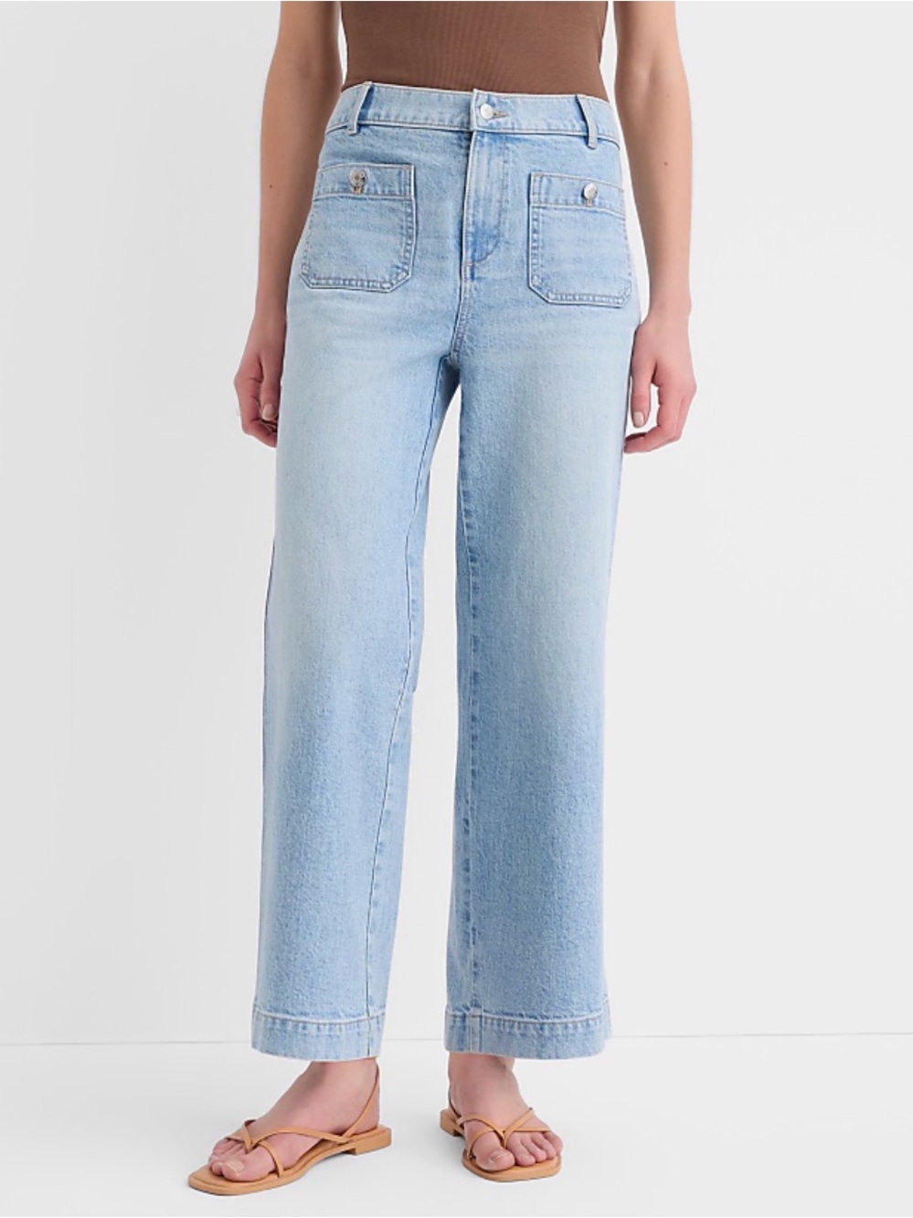 LOFT Palmer Denim Wide Leg Crop Pants 27/4